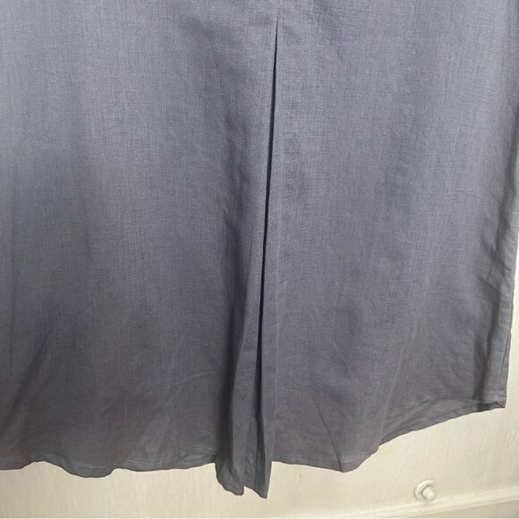 Anthropologie Kestan Alton Gray Sleeveless Organic Cotton Linen Blend Dress - Picture 11 of 14